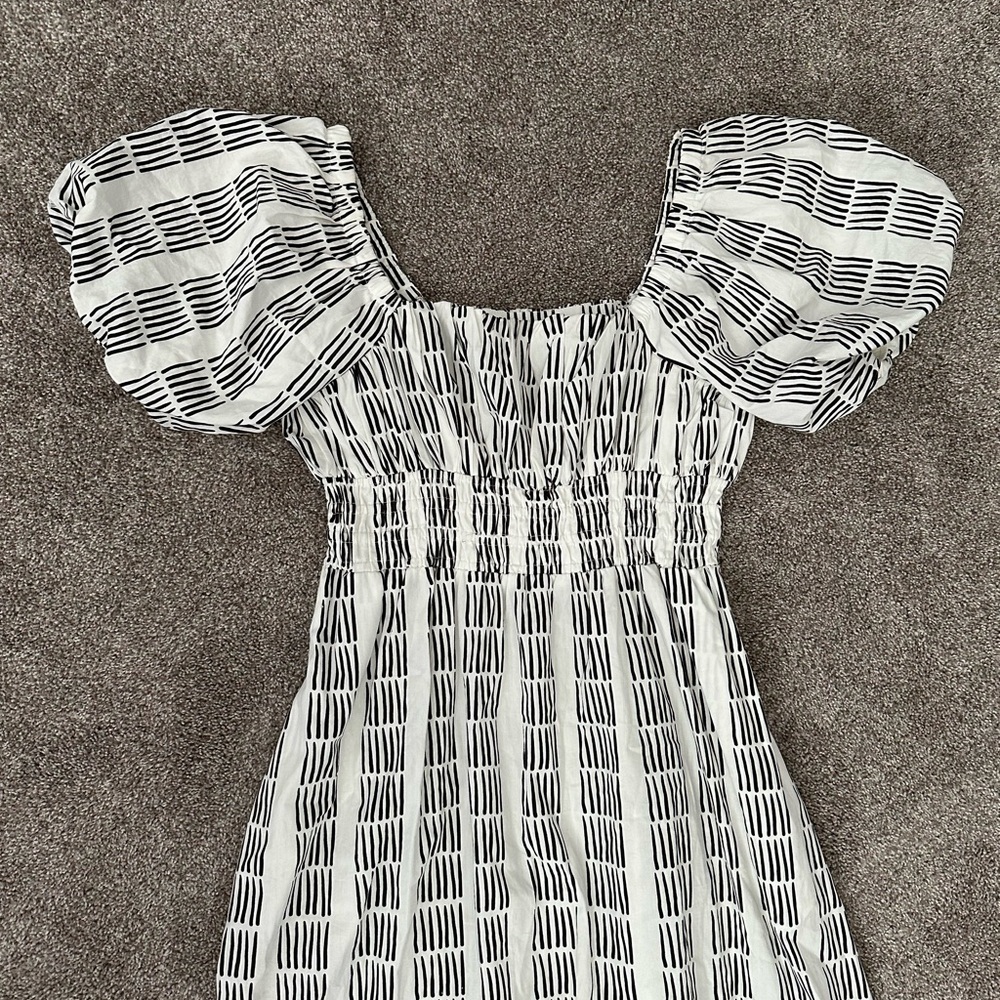 Anthropologie Maeve 100% Cotton Puff-Sleeve Smocked Midi Dress - Picture 8 of 16